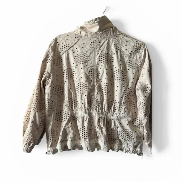 White House Black Market Cream Eyelet Bomber Jacket - Picture 3 of 10